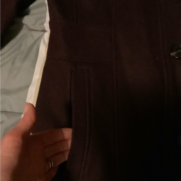 Anne Klein maroon single-breasted wool coat - Picture 10 of 14